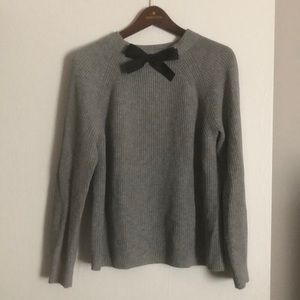 Jcrew grey with bow sweater